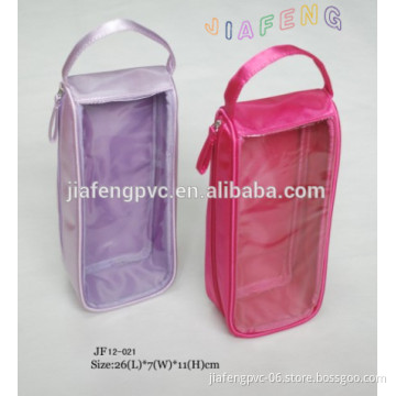 Satin Cosmetic Bag with PVC Window